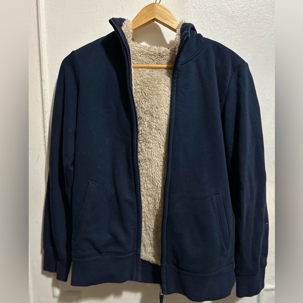 Pile-lined sweat hoodie